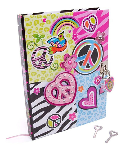 Hot Focus Peace Secret Diary With Lock - Cuaderno De Diario