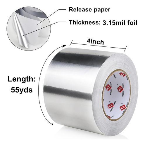 Bomei Pack Cinta De Papel De Aluminio, Cinta Adhesiva De De
