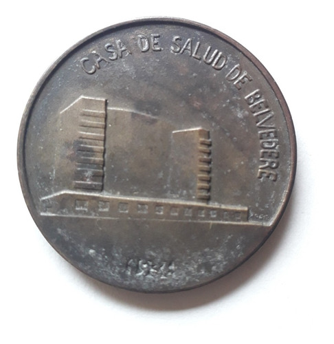 Medalla Casa De Salud Belvedere 1936 Tammaro Primera Piedra