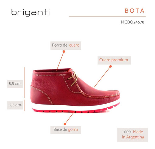 Zapato Botita Botineta Mujer Briganti Goma Bota - Mcbo24670