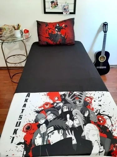 Kit Fronhas Akatsuki Nuvem Vermelha Travesseiro Personalizad