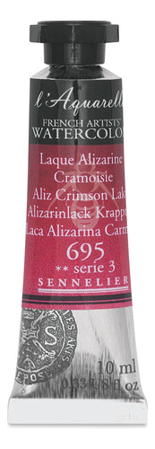Sennelier French Artistsø Watercolor, 10ml, Alizarin Crimson