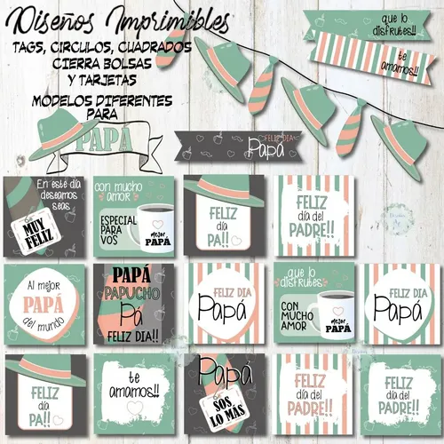 Kit Imprimible Día Del Padre Tags, Etiquetas Y Tarjetas Vs en venta en ...
