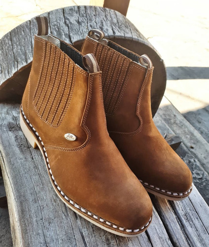 Botina Bota Couro F1000 Nobuck Sola Látex Oferta De Fabrica | Mercado Livre