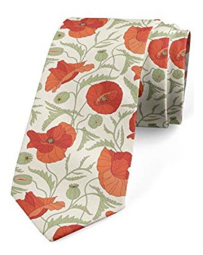 Corbatas Corbata Lunarable, Flores De Amapola Y Capullos Fre