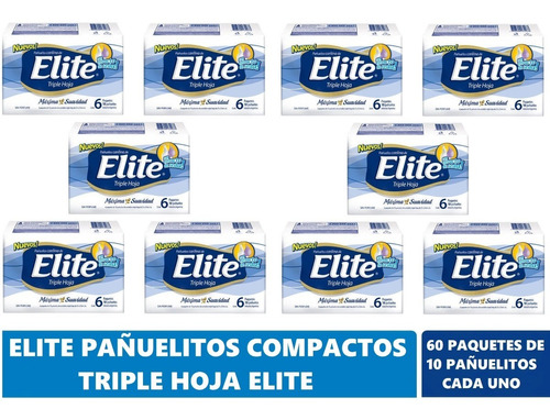Elite Carilina Triple Hoja Pack 60 Paquetes X10 Pañuelos C/u