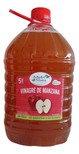 Vinagre De Manzana 100 % Natural Con Madre 5 Litros