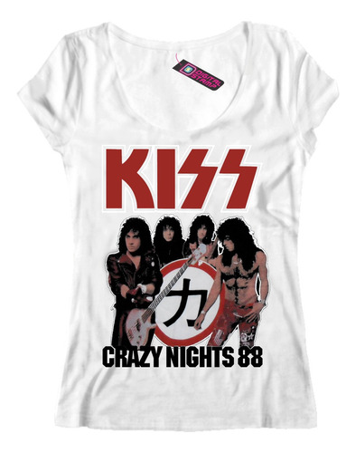 Remera Mujer Kiss Crazy Nights 88 Banda T815 Dtg Premium