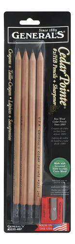 General Pencil Cedar Pointe  2/hb 4pk W/shpnr