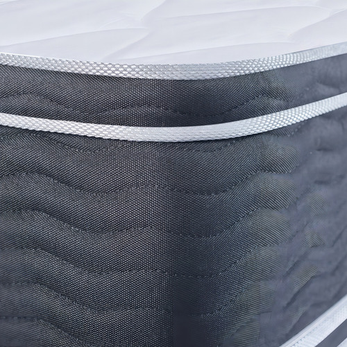 Inducol Nimbus Visco colchón 1 Plaza 80cm x 190cm espuma de alta densidad con doble pillow color negro y gris claro