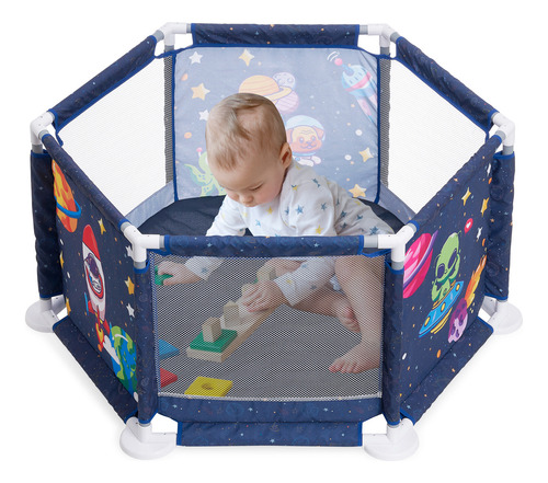 Maxi Baby cercadinho infantil chiqueiro portátil playpen azul