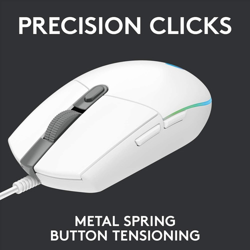 Mouse Gamer Logitech G102 Light Sync Rgb 6 Botones Blanco