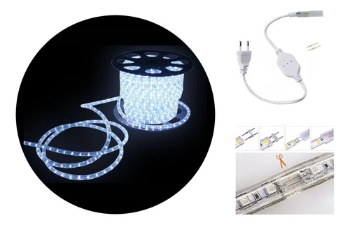 10 Metros Mangueira Led Alto Brilho Decoração Sanca Gesso Luz Branco-frio Tensão De Operação 12v 127v