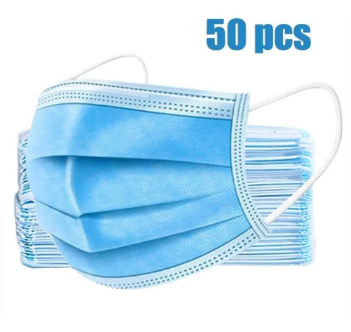 Imagen 2 de 3 de Mascarillas Tapa Boca Color Negro Y Azul 2 Caja De 50 C/una