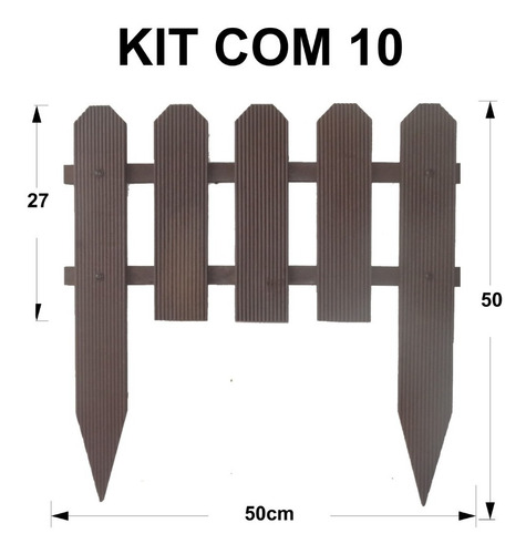  Kit Com 10 Cercas Para Jardim Ou Horta. 50 X 50cm Modelo Colonial P
