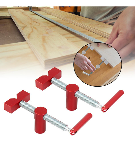 Abrazadera Ajustable Para Carpintería Con 2 Piezas Rojo