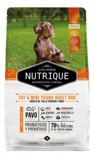 Nutrique Ultra Premium Toy & Mini Young Adult Dog alimento sabor pavo y cerdo en bolsa de 7.5kg