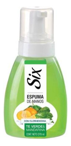 Jabón Líquido Six En Espuma Té Verde Y Manzana 270ml