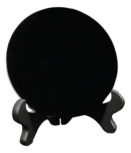 Espejo Feng Shui De Disco De Obsidiana Negra Diámetro 18cm