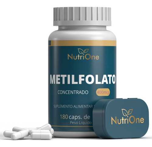 Metilfolato Concentrado 180 Cápsulas 500mg Nutrione Sabor Sem Sabor