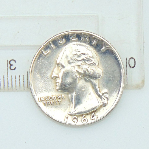 Moneda De Plata Quarter Dollar 1964 (Usado)