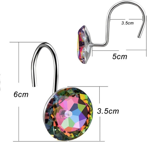 Set 12 Ganchos Para Cortina De Baño Coloridos Regadera Ducha