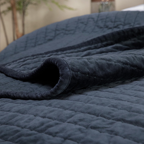 Colcha De Terciopelo Real Reversible De Algodón Premium De