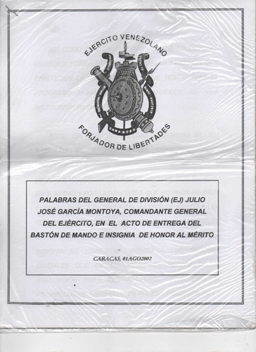  General Julio Jose Garcia Montoya Discurso Ccs Ago 2002