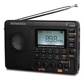 Radio Retekess V115 V115 digital portátil color negro