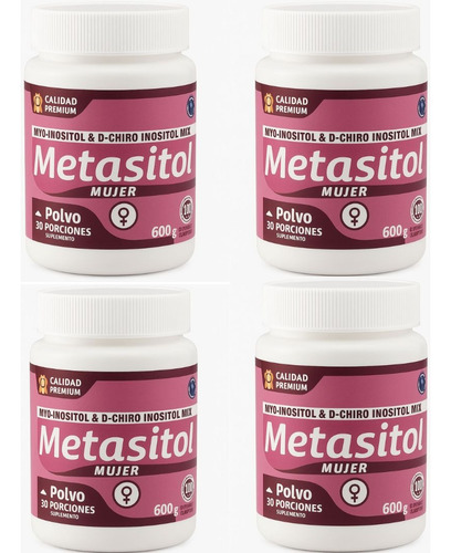 Metasitol Polvo De Myo-inositol Pack X4 Sin Sabor