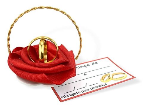 Lembrancinha Casamento Cestinha Com Aliancinhas - Com 50 Pçs