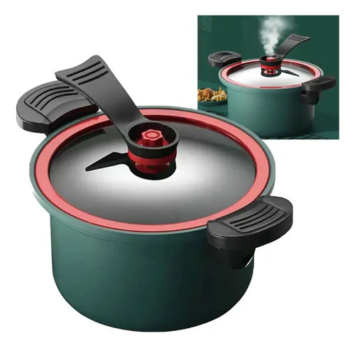 Panela De Micro Pressão M&c 3.5l Em Aço Inox Verde