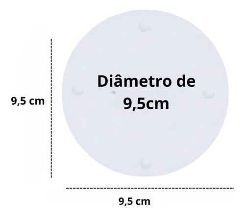 Porta Copo Taças Canecas De Acrílico C/ Pé - Kit Com 6 Peças Cor Branco porta copos redondo