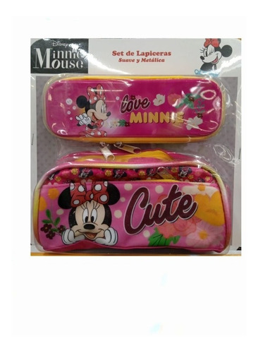 Imagen 1 de 5 de Set De Lapiceras Ruz Minnie Mouse Original 2 Pzs