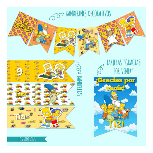 Los Simpsons Kit Cumpleaños Imprimible Editable Candy Bar