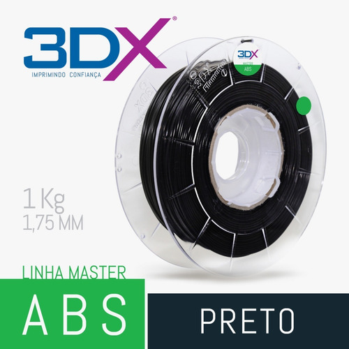 Imagem 2 de 8 de Filamento Abs Preto 1,75 Mm | 1kg | Gp35