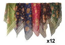 Comprar Pack X12u Pañuelos Cuello Estampado Mujer Chalinas Por Mayor