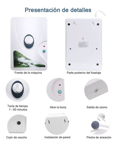 Filtro Generador De Ozono 600mg/h Para Verduras Carne