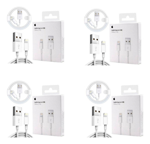 Kit 10 Cabos Usb Carregador Para iPhone Revenda Atacado Cor Branco