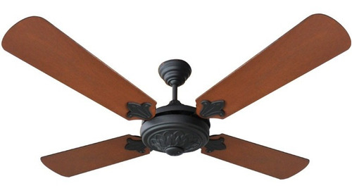 Ventilador de techo Martin & Martin Laurence VT52 negro con 4 palas color  caoba y wengue de  madera, 146 cm de diámetro 220 V