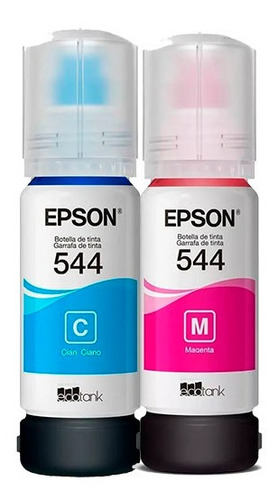 2 Tintas Epson T544 Magenta Ciano L3110 L3150 Original 65ml