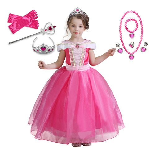 Disfraz De Princesa Para Niña Sleep Beauty, Vestido De Fiest