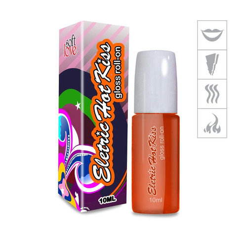 Gloss Roll-on Eletric Hot Kiss 10ml - Morango C/ Chocolate