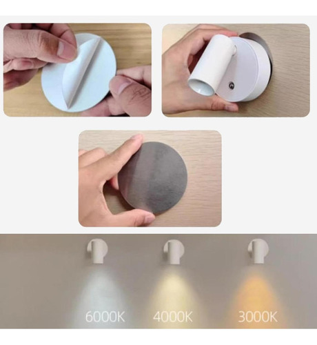 Aplique Lampara De Pared Dormitorio Recargable 360° Magnetic