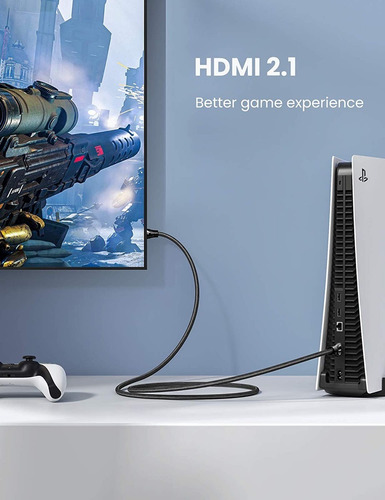 Imagen 6 de 8 de Cable Hdmi Ugreen 8k 60hz Hdr Earc Nylon Trenzado Negro 2m