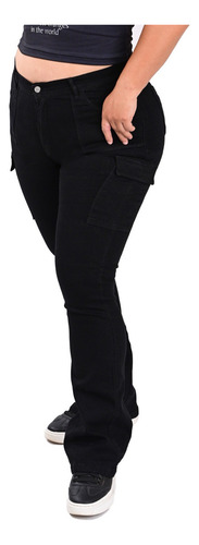 Pantalon Acampanado Dama Corte Colombiano Talla Extra E511