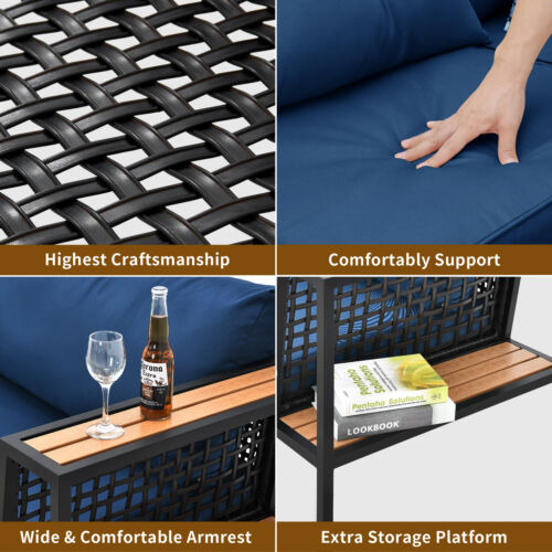 Outdoor Patio Chair Sectional Sofa Rattan Couch With Cus Eem