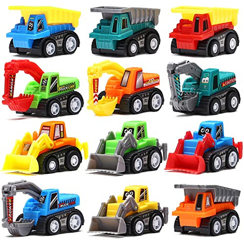 Pull Back Car 12 Piezas Mini Truck Toy Kit Set Juego Co...