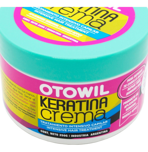 Imagen 5 de 5 de Otowil Keratina Crema Máscara Antifrizz Nutritiva X 250g