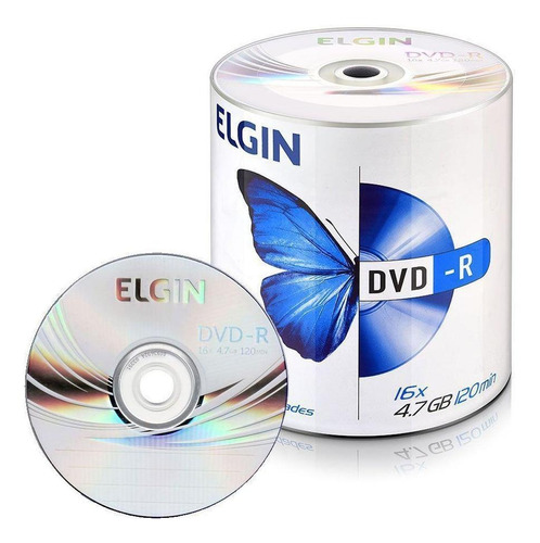 2 Tubos Dvd-r Com Logo 4,7gb 16x Embalagem C/100 Elgin